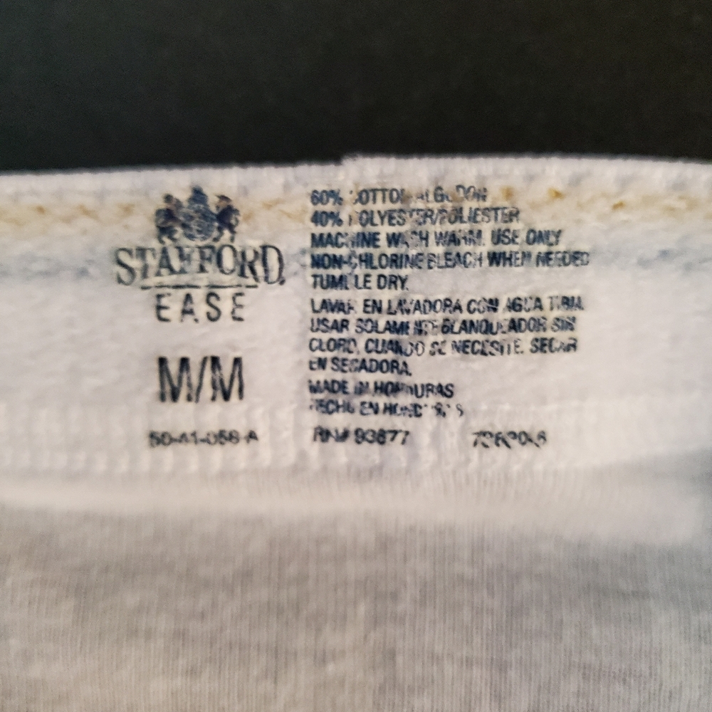 Stafford White Briefs with Blue and Yellow Waistband - Picture 3 of 3